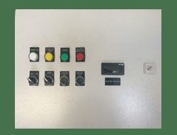 Industrial control panel with buttons