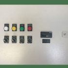 Industrial control panel with buttons